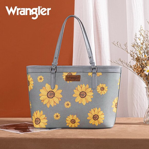 Wrangler Sunflower Print Tote Bag Jean - Picture 1 of 4